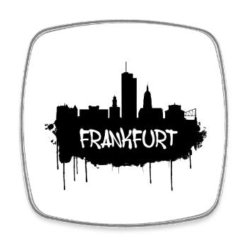 Frankfurt Graffiti Skyline - Square fridge magnet - white - Front