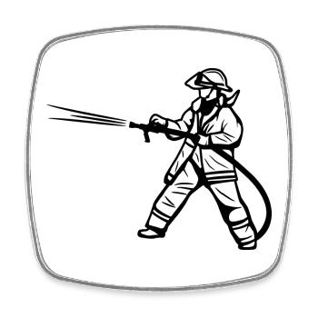 Fireman - Square fridge magnet - white - Front