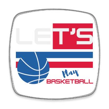 Lest's Play Basketball - Player Basketball - Square fridge magnet - white - Front