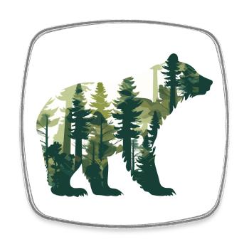 Bear, Forest, Wildlife, Animal, Nature, Bears - Square fridge magnet - white - Front