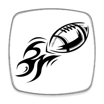 Football Feu Symbole Vol Fusée Icône Graphique - Magnet carré - blanc - Devant