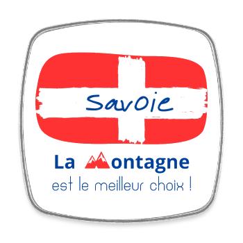 Savoie Montagne Fierté Alpestre - Magnet carré - blanc - Devant