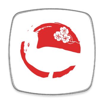 Silhouette De Canard Japonais - Magnet carré - blanc - Devant
