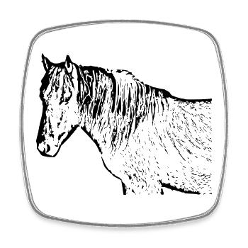 Pferde T-shirt Geschenk Reiter  - Viereckiger Kühlschrankmagnet - Weiß - Vorne
