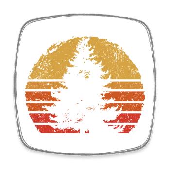 Sunset Pine Silhouette - Square fridge magnet - white - Front