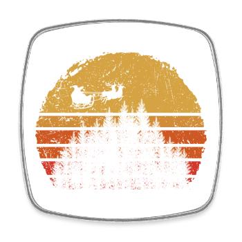 Desert Sunset Camel Silhouette - Square fridge magnet - white - Front