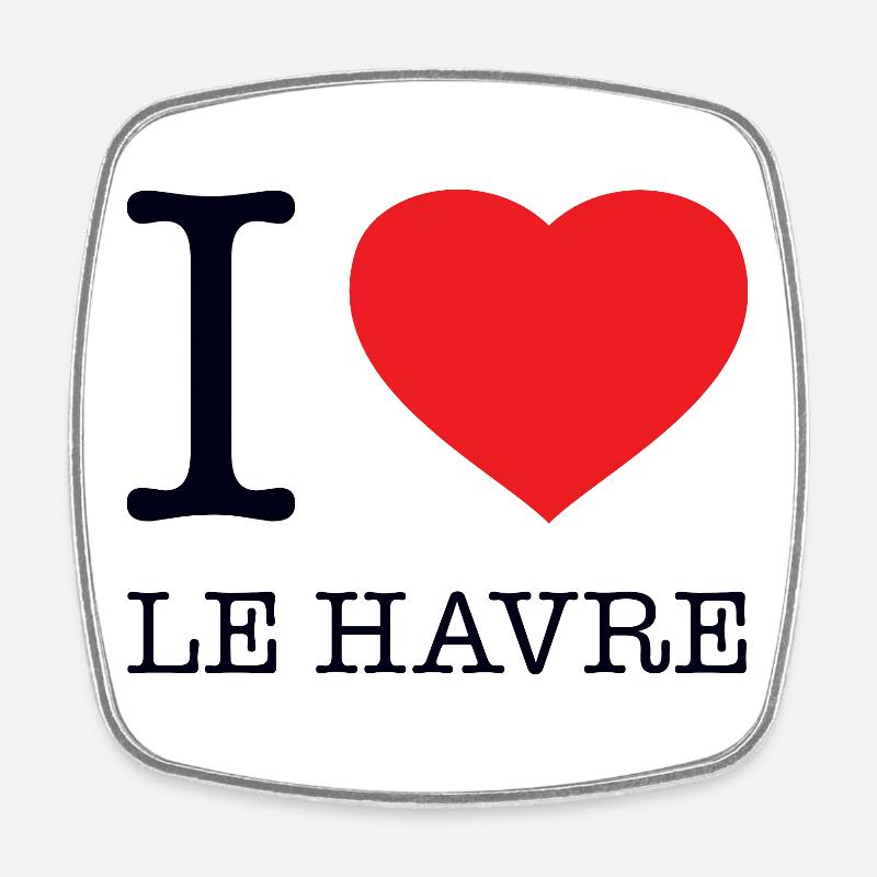 J’ADORE LE HAVRE - Magnet carré - blanc