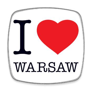 I LOVE WARSAW - Square fridge magnet - white - Front