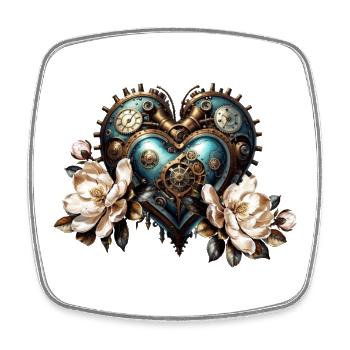 Merveilleux coeur steampunk - Magnet carré - blanc - Devant