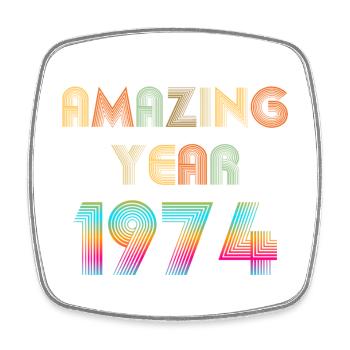 Amazing YEAR 1974 - Square fridge magnet - white - Front