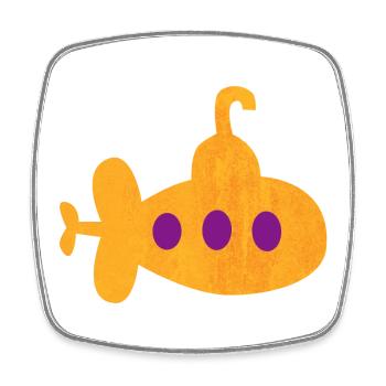 Submarine, Children, Nursery, Underwater, Sea, Ocean - Square fridge magnet - white - Front