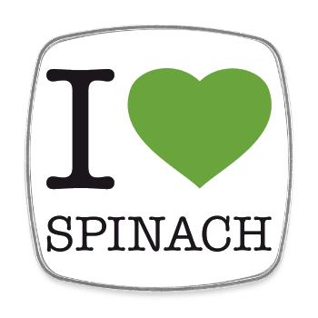 I LOVE SPINACH Spinat - Square fridge magnet - white - Front