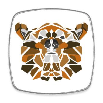 Geometric Bear Mosaic - Square fridge magnet - white - Front