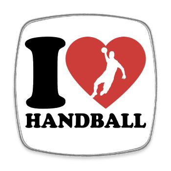 J’aime le handball - Coeur - Hobby - Magnet carré - blanc - Devant