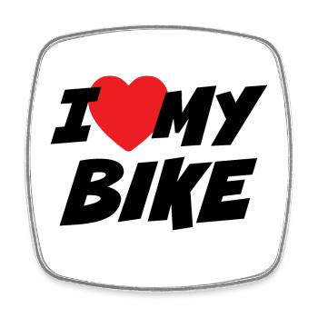 I Love my Bike - Square fridge magnet - white - Front