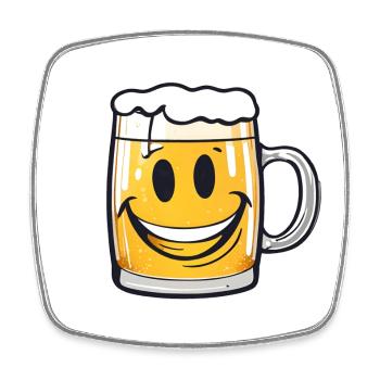 Fröhliches Bier! - Viereckiger Kühlschrankmagnet - Weiß - Vorne