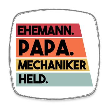 Ehemann Papa Mechaniker Held - Viereckiger Kühlschrankmagnet - Weiß - Vorne