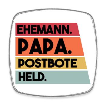 Husband, Dad, Profession, Postman, Hero - Square fridge magnet - white - Front