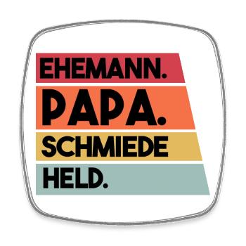Ehemann Papa Schmiede Held - Viereckiger Kühlschrankmagnet - Weiß - Vorne