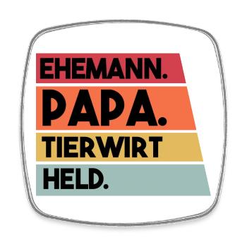 Ehemann Papa Tierwirt Held - Viereckiger Kühlschrankmagnet - Weiß - Vorne