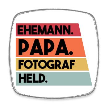 Ehemann Papa Fotograf Held - Viereckiger Kühlschrankmagnet - Weiß - Vorne