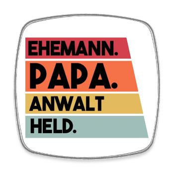 Ehemann Papa Anwalt Held - Viereckiger Kühlschrankmagnet - Weiß - Vorne