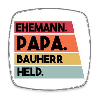 Ehemann Papa Bauherr Held - Viereckiger Kühlschrankmagnet - Weiß - Vorne