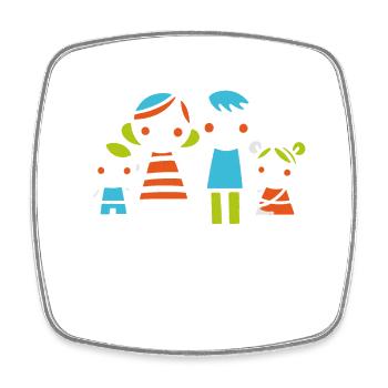 We Are Family Father Mother Children Love, Mother's Day - Square fridge magnet - white - Front