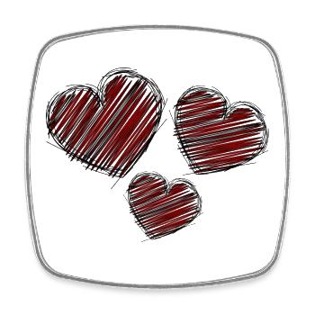 HERZ. HERZ. VALENTINSTAG. LIEBE. LIEBE. PAAR. - Viereckiger Kühlschrankmagnet - Weiß - Vorne