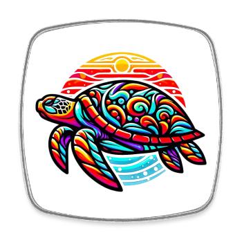 Turtle - Square fridge magnet - white - Front