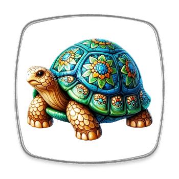 Turtle - Square fridge magnet - white - Front