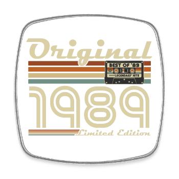 Original 1989 Vintage Retro Vintage Birthday - Square fridge magnet - white - Front
