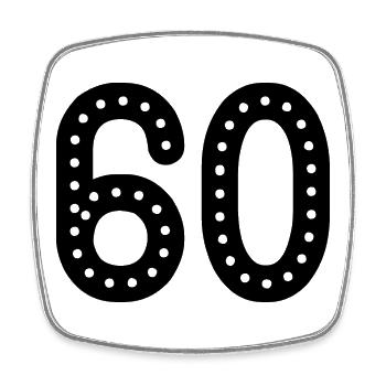 60. 60 JAHRE. 60-JÄHRIGES JUBILÄUM. 60. GEBURTSTAG. - Viereckiger Kühlschrankmagnet - Weiß - Vorne