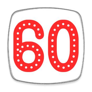 60. 60 ANS. 60e ANNIVERSAIRE. ANNIVERSAIRE 60 ANS. - Magnet carré - blanc - Devant