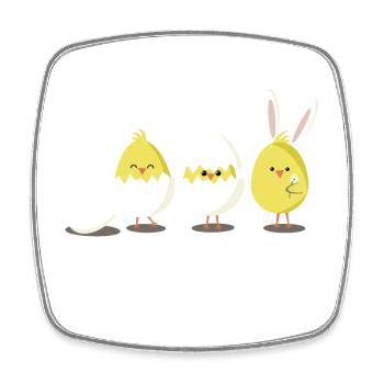Joyeuses Pâques Poussin Oeuf Oeuf de Pâques - Magnet carré - blanc - Devant