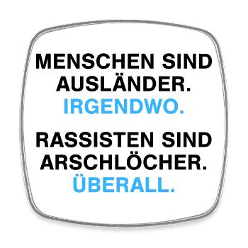 People are foreigners - Square fridge magnet - white - Front