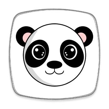 Panda Head - Square fridge magnet - white - Front