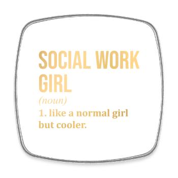 Social Work - Square fridge magnet - white - Front