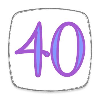 40. 40 YEARS. 40th ANNIVERSARY. 40TH ANNIVERSARY. - Square fridge magnet - white - Front