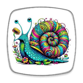 Snail - Square fridge magnet - white - Front
