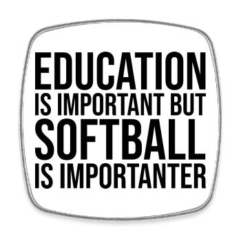 Softball - Square fridge magnet - white - Front