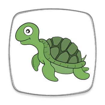 Eine freundliche Schildkröte - Viereckiger Kühlschrankmagnet - Weiß - Vorne