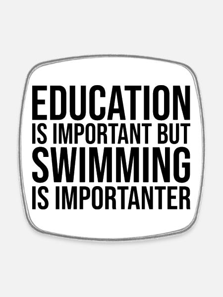 Swimming Swimming Swimming - Square fridge magnet - white