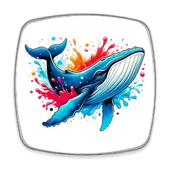 Baleine - Magnet carré - blanc - Devant