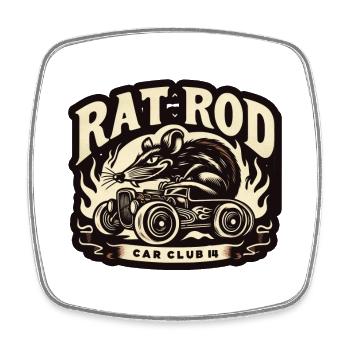 Chemise Ratsking Ratlook – Style rustique personnalisé - Magnet carré - blanc - Devant