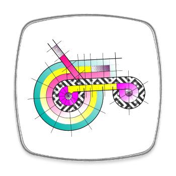 Traktor mal anders - Viereckiger Kühlschrankmagnet - Weiß - Vorne