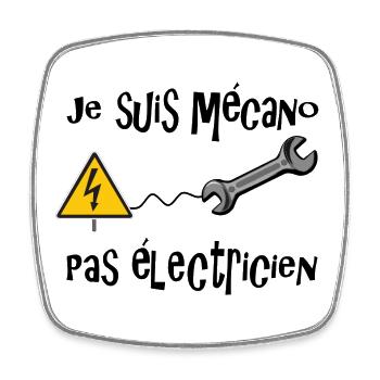 Mécanicien - Magnet carré - blanc - Devant