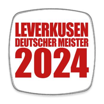Leverkusen - Deutscher Meister 2024 - Viereckiger Kühlschrankmagnet - Weiß - Vorne