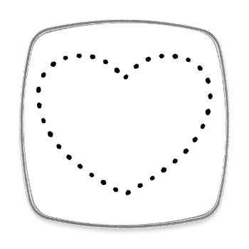 Herz black dots - Viereckiger Kühlschrankmagnet - Weiß - Vorne