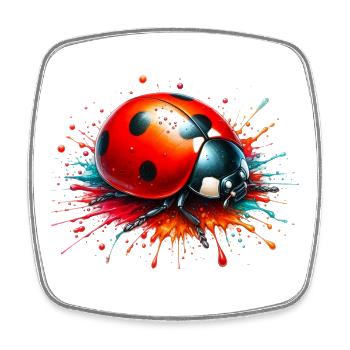 Coccinelle - Magnet carré - blanc - Devant